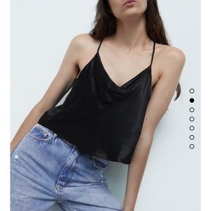 Zara black satin camisole small
